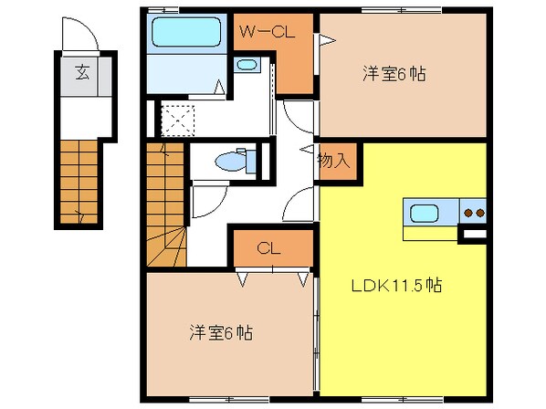 サウス・クレストＢの物件間取画像